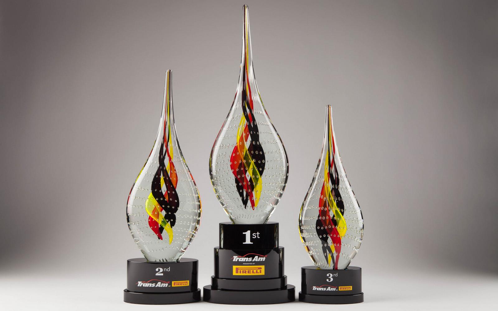 All-new Custom Creations by Crystal Sensations Trophies for Trans Am Podium Finishers in 2020  